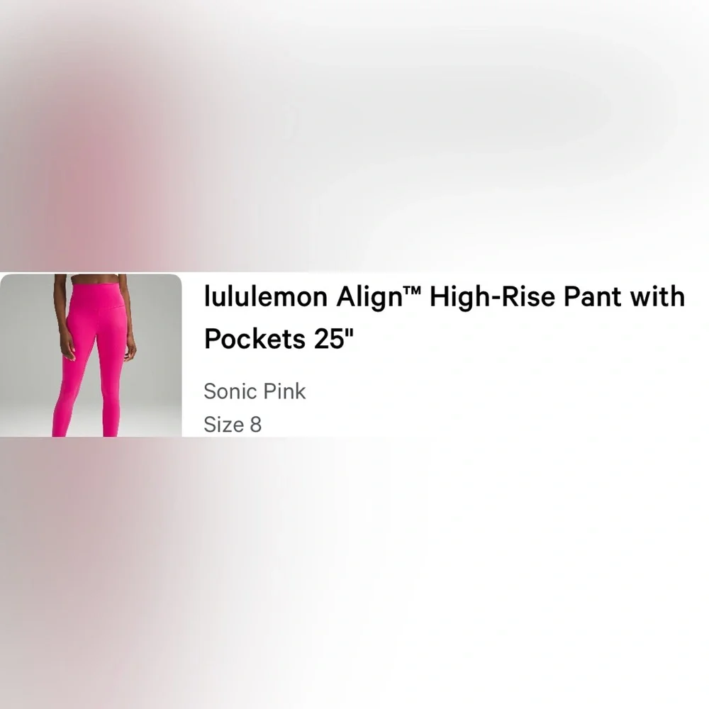 lululemon athletica , size 8, sonic pink - Picture 4 of 4